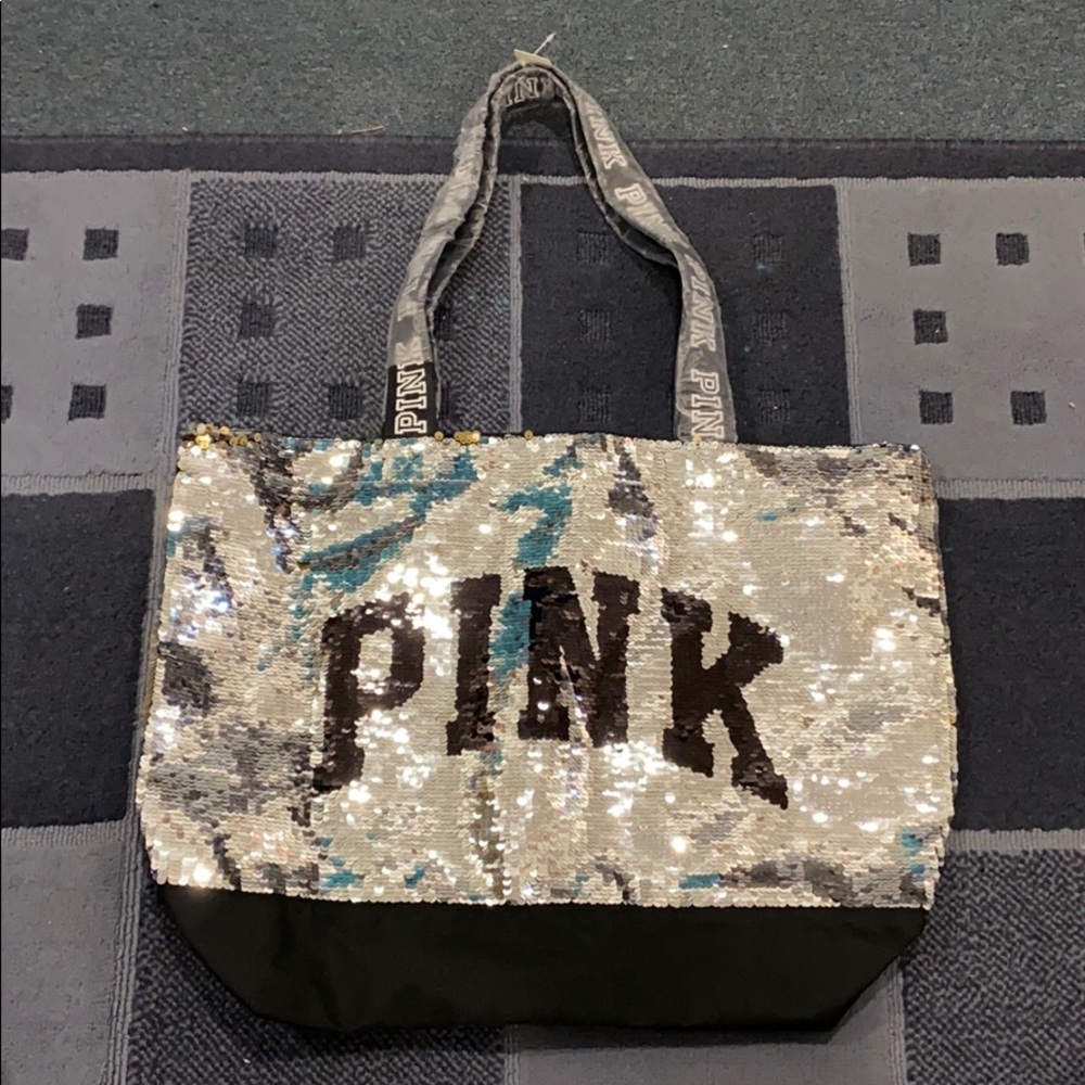 sequin PINK tote